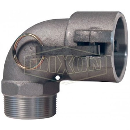 Dixon Type B 90Deg Cam and Groove Elbow, 1-1/2 in, Female Coupler x MNPT, Aluminum, Domestic 150B-90AL